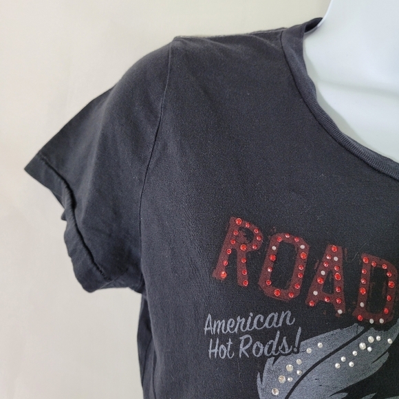 VTG LOONEY TUNES "Road Kings With Road Runner" Black Short Sleeve Tee Size L - Picture 4 of 12